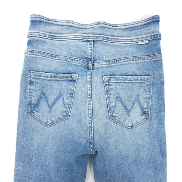 MOTHER Denim Swooner Snapped Ankle Jeans Bonfire Lighting Skinny Button Fly 26 - Picture 6 of 10